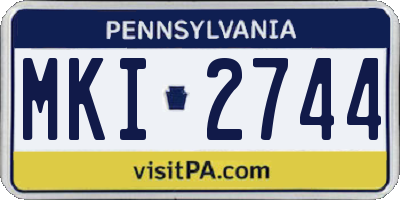 PA license plate MKI2744