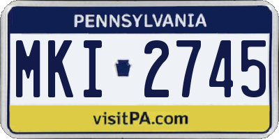 PA license plate MKI2745