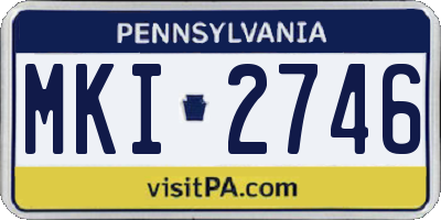 PA license plate MKI2746