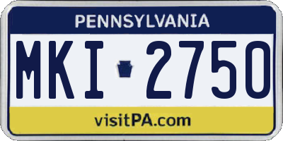 PA license plate MKI2750