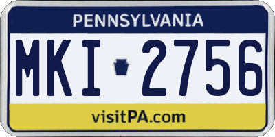 PA license plate MKI2756