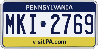 PA license plate MKI2769