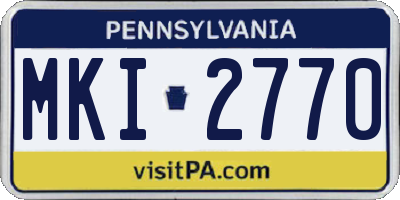 PA license plate MKI2770