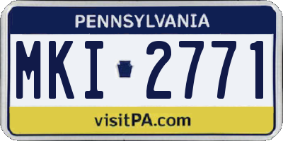 PA license plate MKI2771