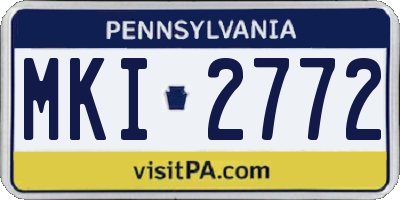 PA license plate MKI2772
