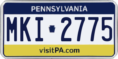 PA license plate MKI2775