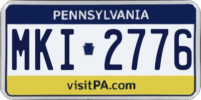 PA license plate MKI2776