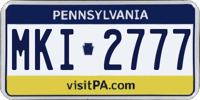 PA license plate MKI2777