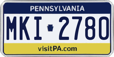 PA license plate MKI2780