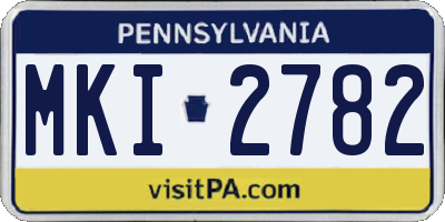 PA license plate MKI2782