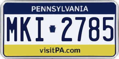 PA license plate MKI2785