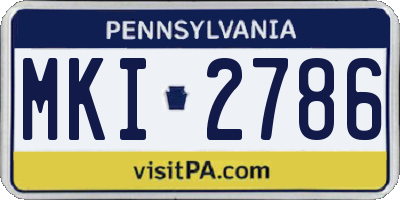 PA license plate MKI2786