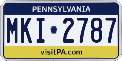 PA license plate MKI2787