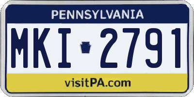 PA license plate MKI2791