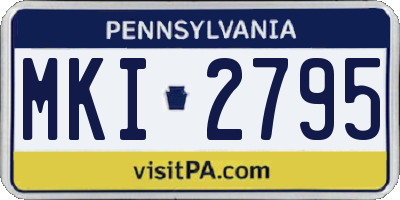 PA license plate MKI2795
