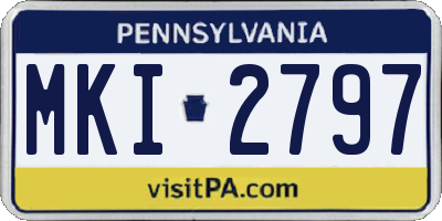 PA license plate MKI2797