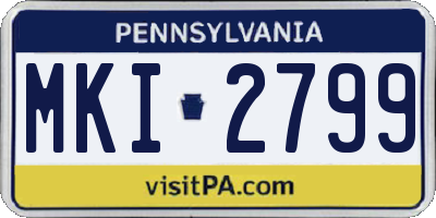 PA license plate MKI2799