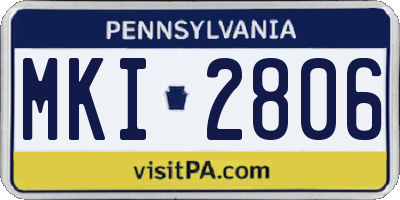PA license plate MKI2806