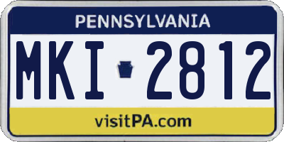 PA license plate MKI2812