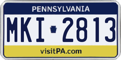 PA license plate MKI2813