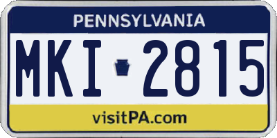 PA license plate MKI2815