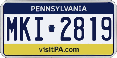 PA license plate MKI2819