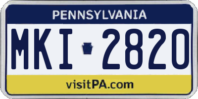 PA license plate MKI2820