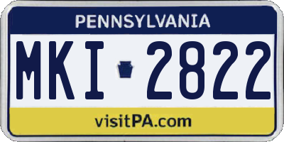 PA license plate MKI2822