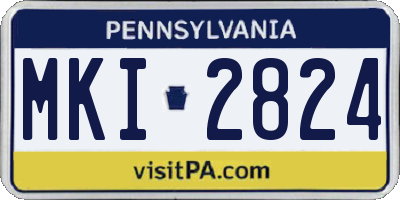 PA license plate MKI2824