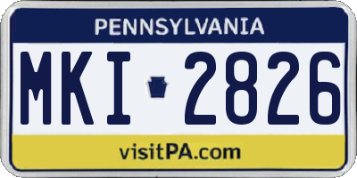 PA license plate MKI2826
