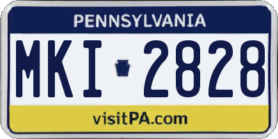 PA license plate MKI2828