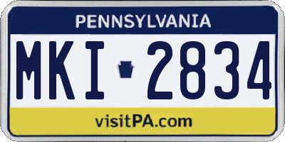 PA license plate MKI2834