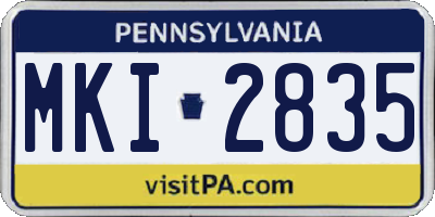 PA license plate MKI2835