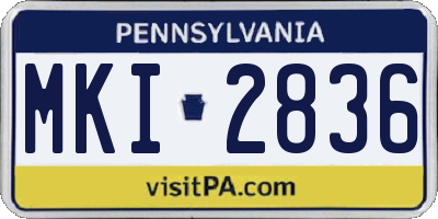 PA license plate MKI2836