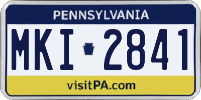 PA license plate MKI2841