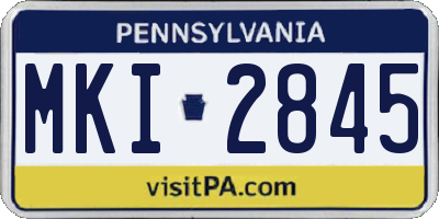 PA license plate MKI2845