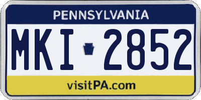 PA license plate MKI2852
