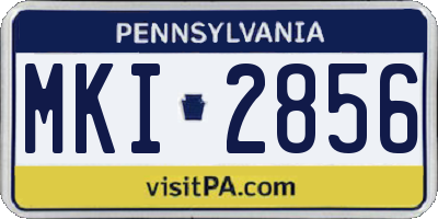 PA license plate MKI2856