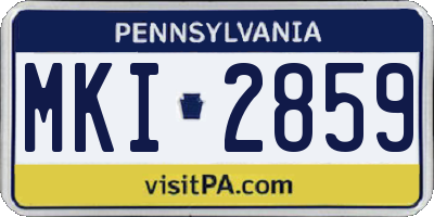 PA license plate MKI2859