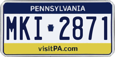 PA license plate MKI2871