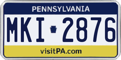 PA license plate MKI2876