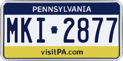 PA license plate MKI2877