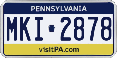 PA license plate MKI2878