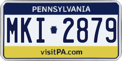 PA license plate MKI2879