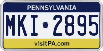 PA license plate MKI2895