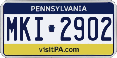PA license plate MKI2902