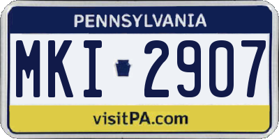 PA license plate MKI2907