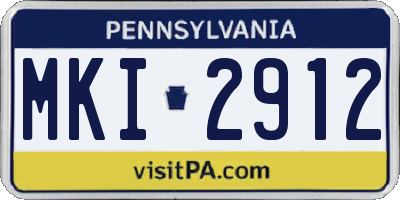 PA license plate MKI2912