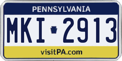 PA license plate MKI2913