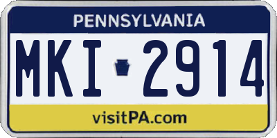 PA license plate MKI2914